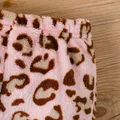 2pcs Baby Girl Animal Embroidered Long-sleeve Fuzzy Sweatshirt and Leopard Pants Set  image 5