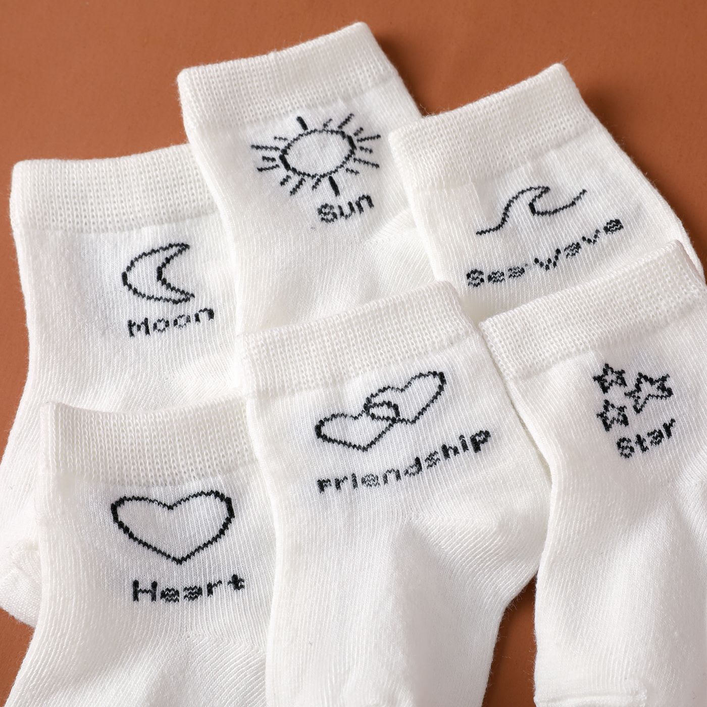 6-pairs Baby Letter Graphic Socks Set