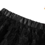 Kid Girl Polka dots 3D Floral Design Elasticized Mesh Skirt  image 3