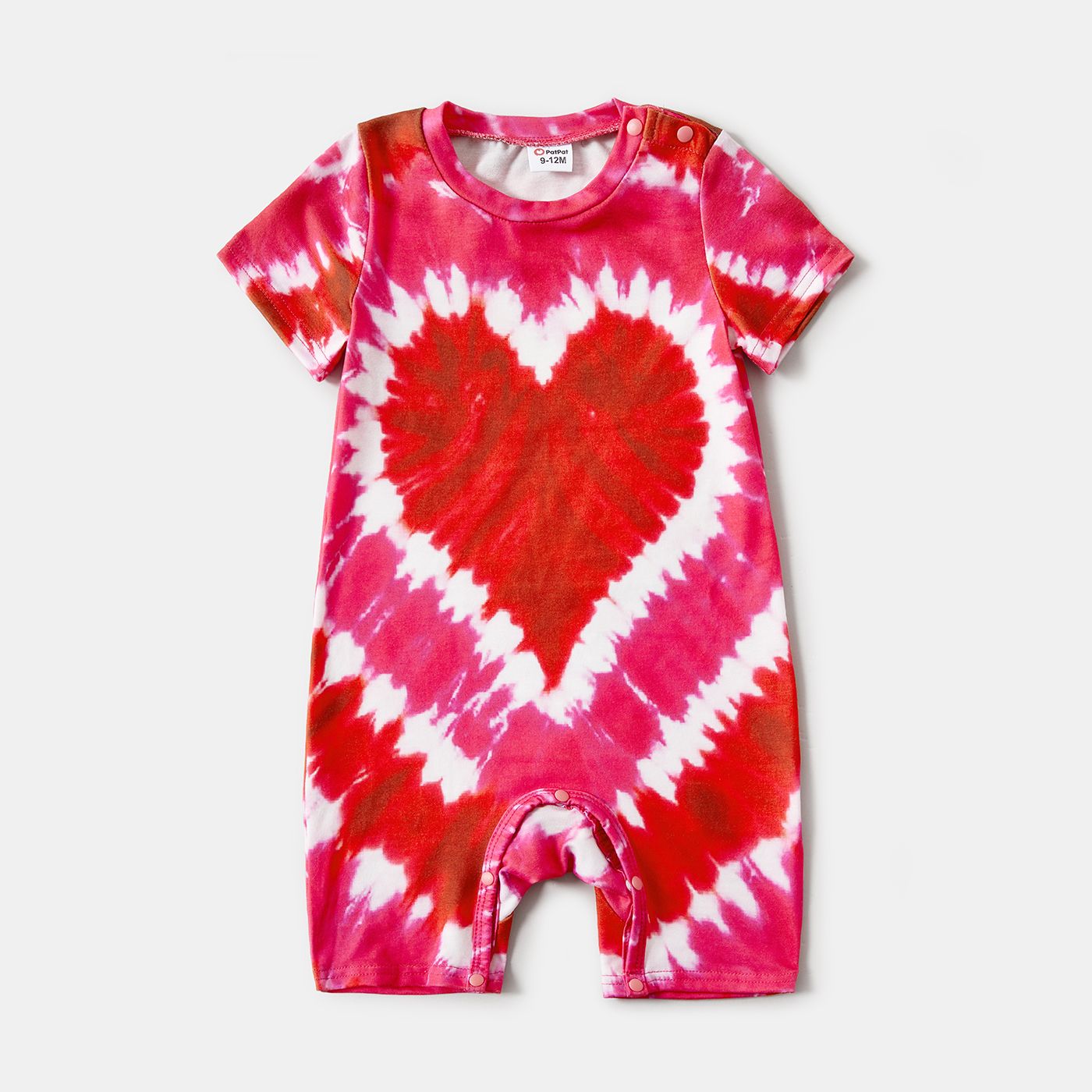 Family Matching Short-sleeve Tie Dye Heart Graphic T-shirts