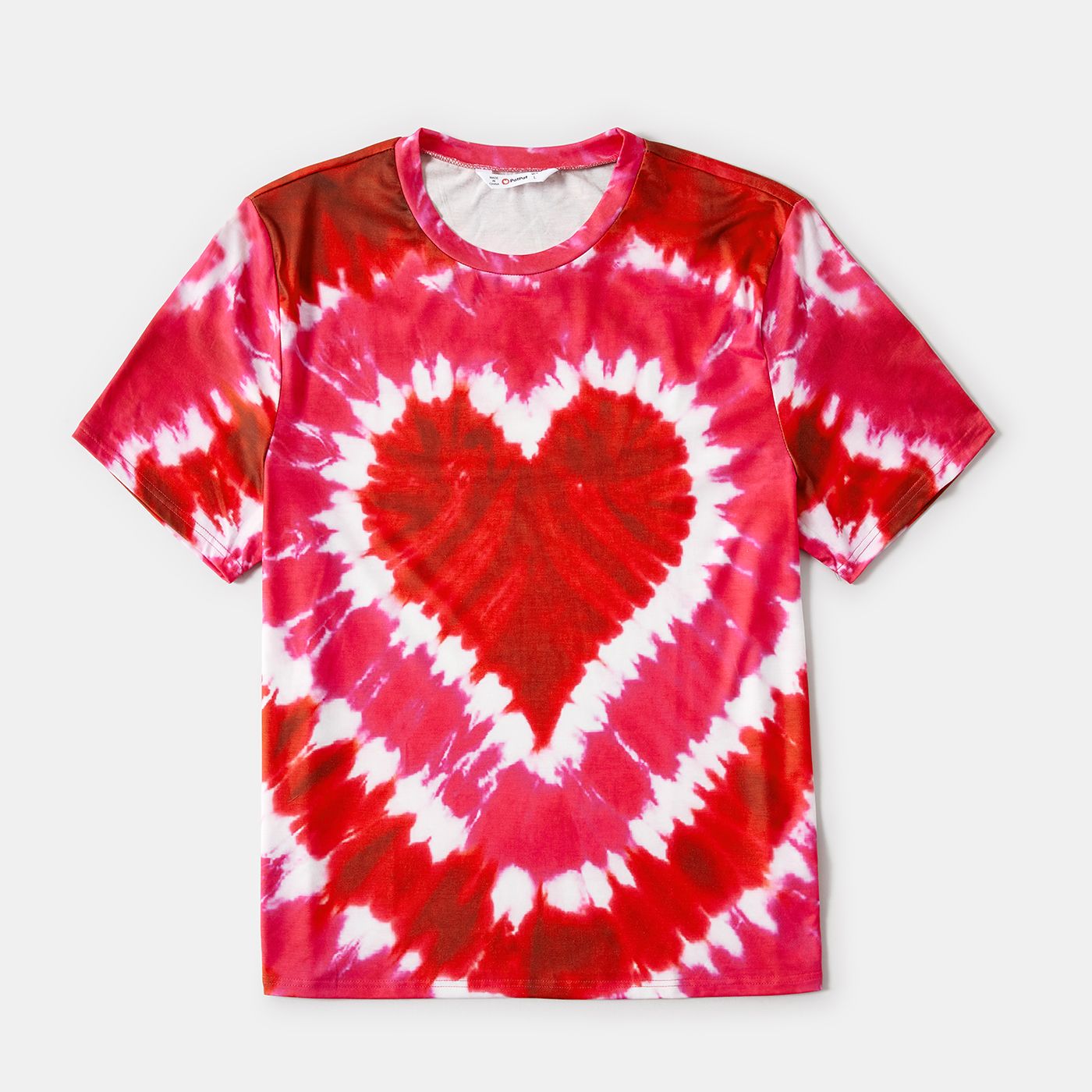 T-shirts Graphiques Coeur Tie-dye à Manches Courtes Assortis à La Famille
