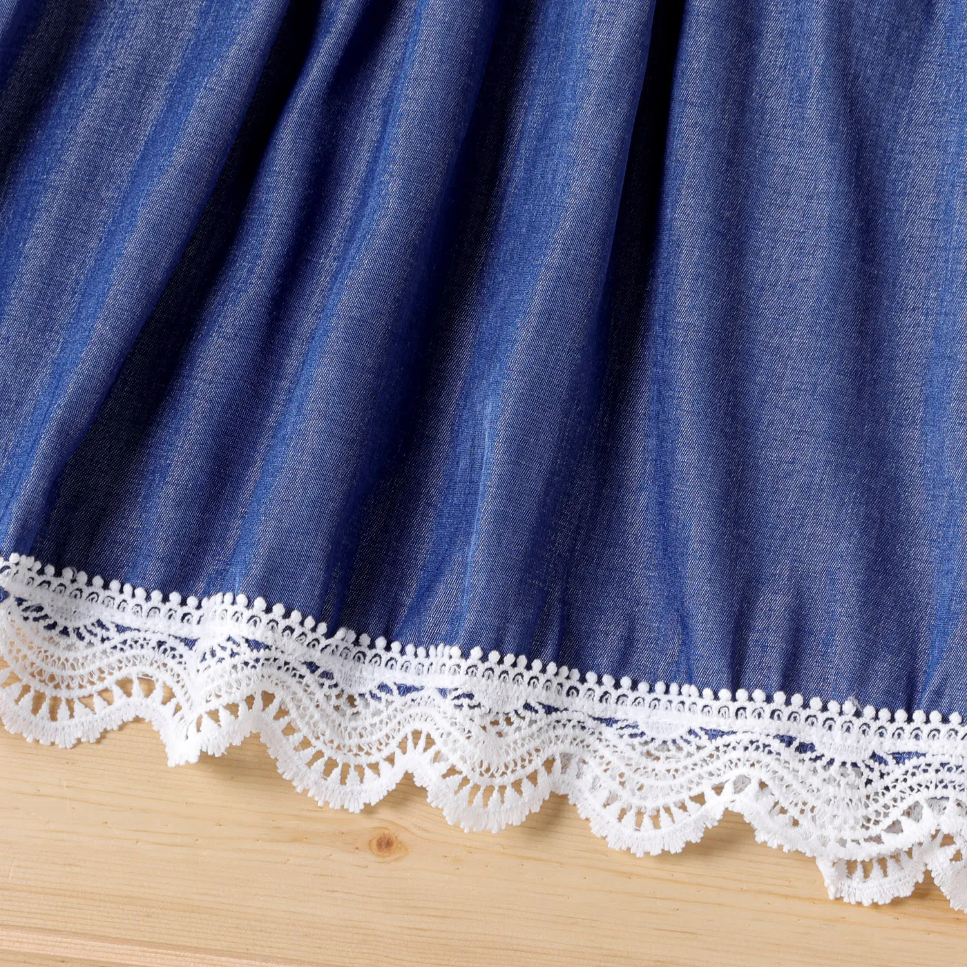 Criança Menina Renda Cor sólida Vestidos  image 4