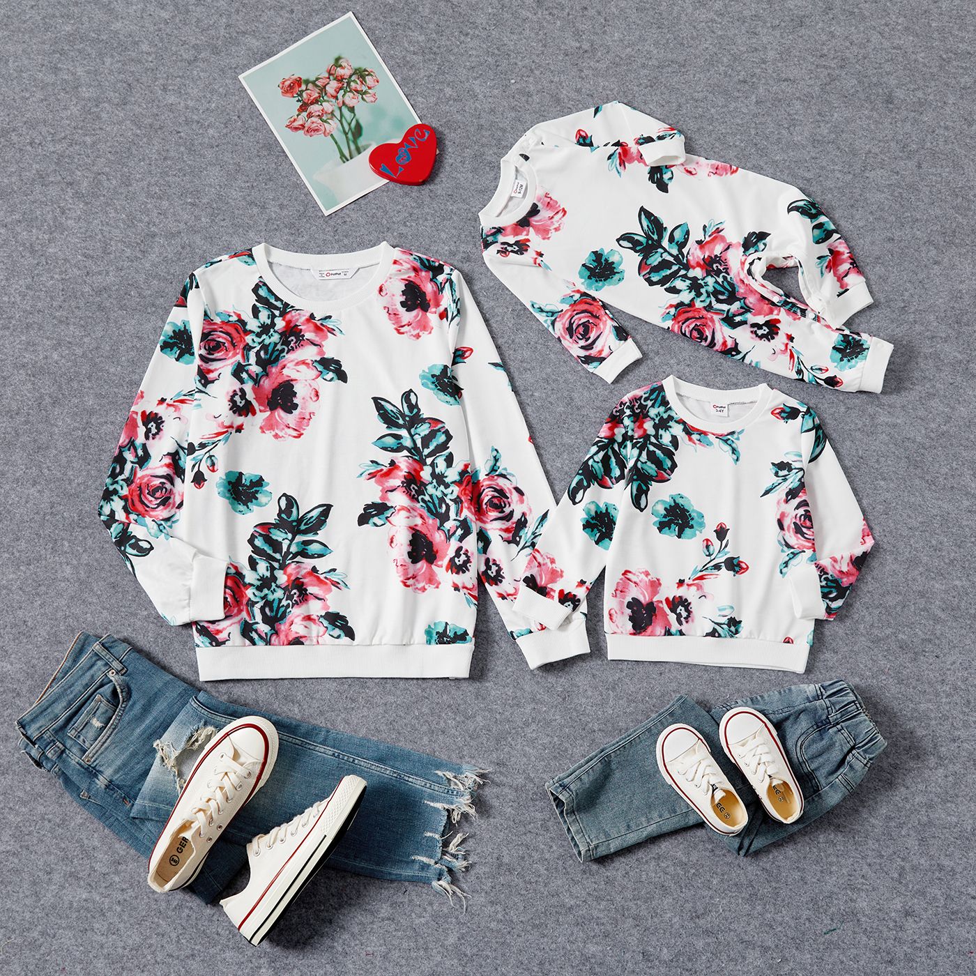

Mommy and Me Allover Floral Print Long-sleeve Sweatshirts
