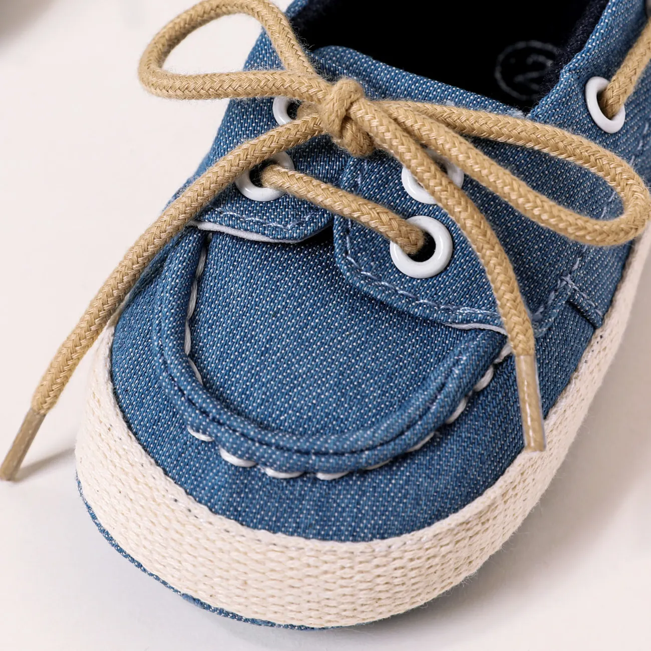 طفل / طفل رضيع الدانتيل يصل أحذية prewalker الدنيم أزرق big image 1