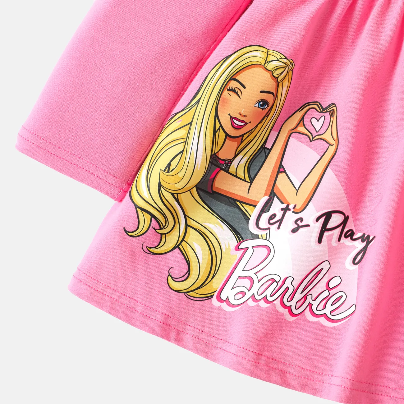 Barbie 2 unidades Niño pequeño Chica Volantes Dulce conjuntos de camiseta Rosado big image 1
