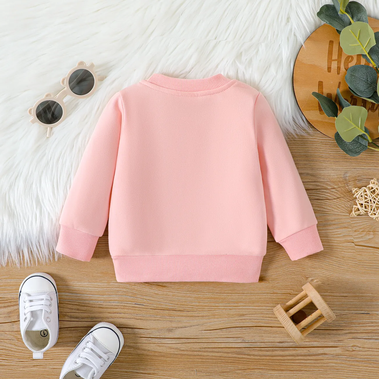 Baby Mädchen Hase Kindlich Langärmelig Sweatshirts rosa big image 1