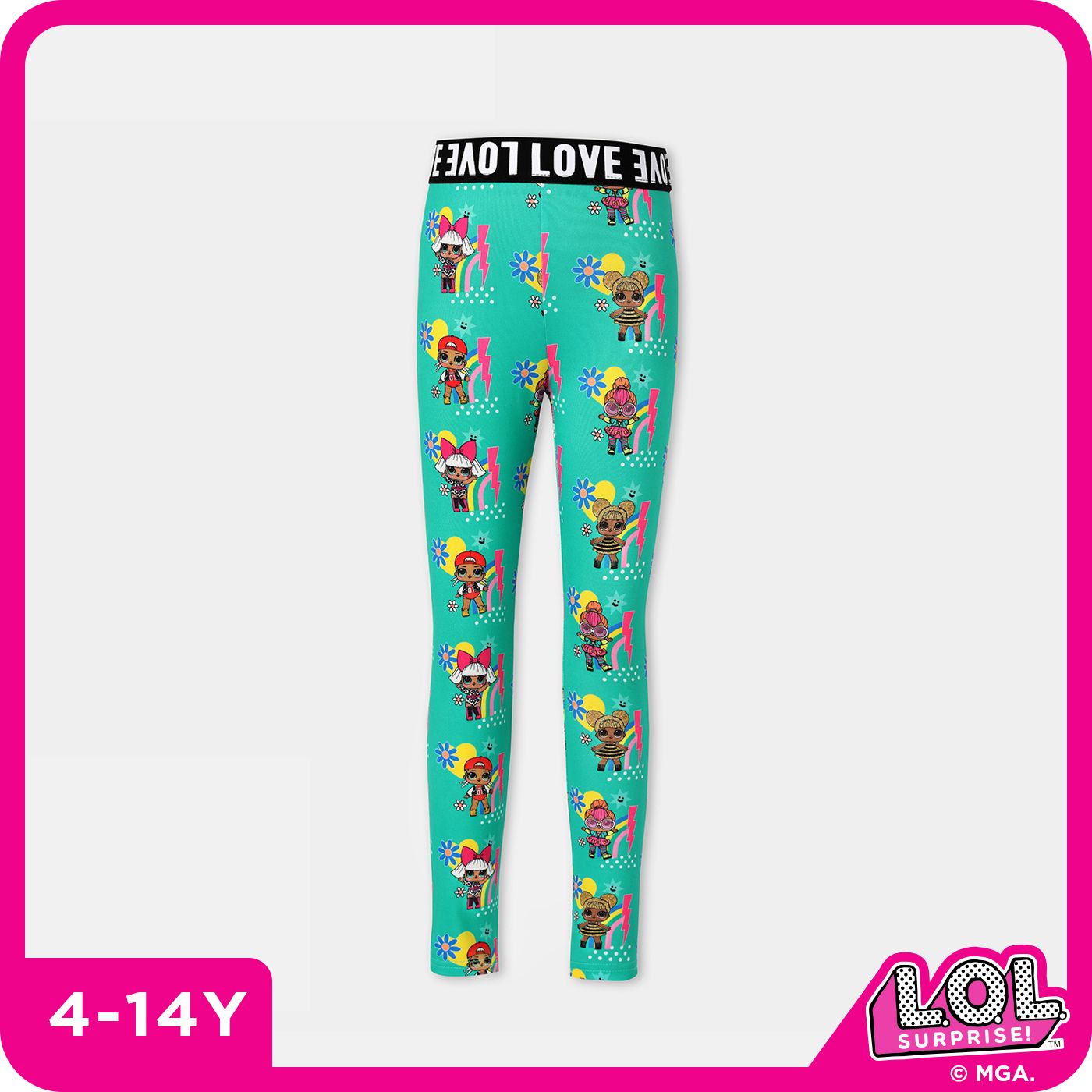 

L.O.L. SURPRISE! Kid Girl Letter Allover Print Leggings