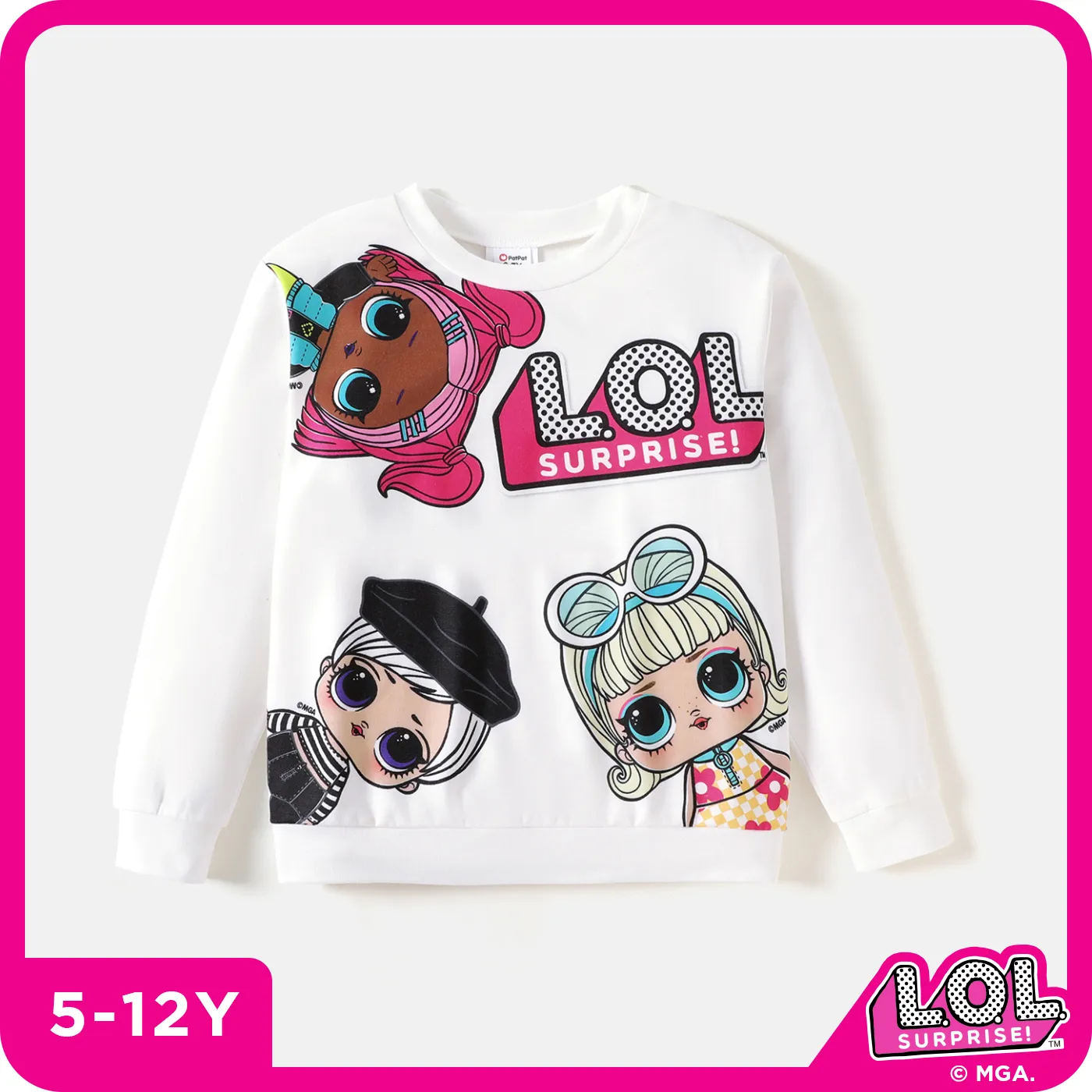 

L.O.L. SURPRISE! Kid Girl Letter Characters Print Pullover Sweatshirt