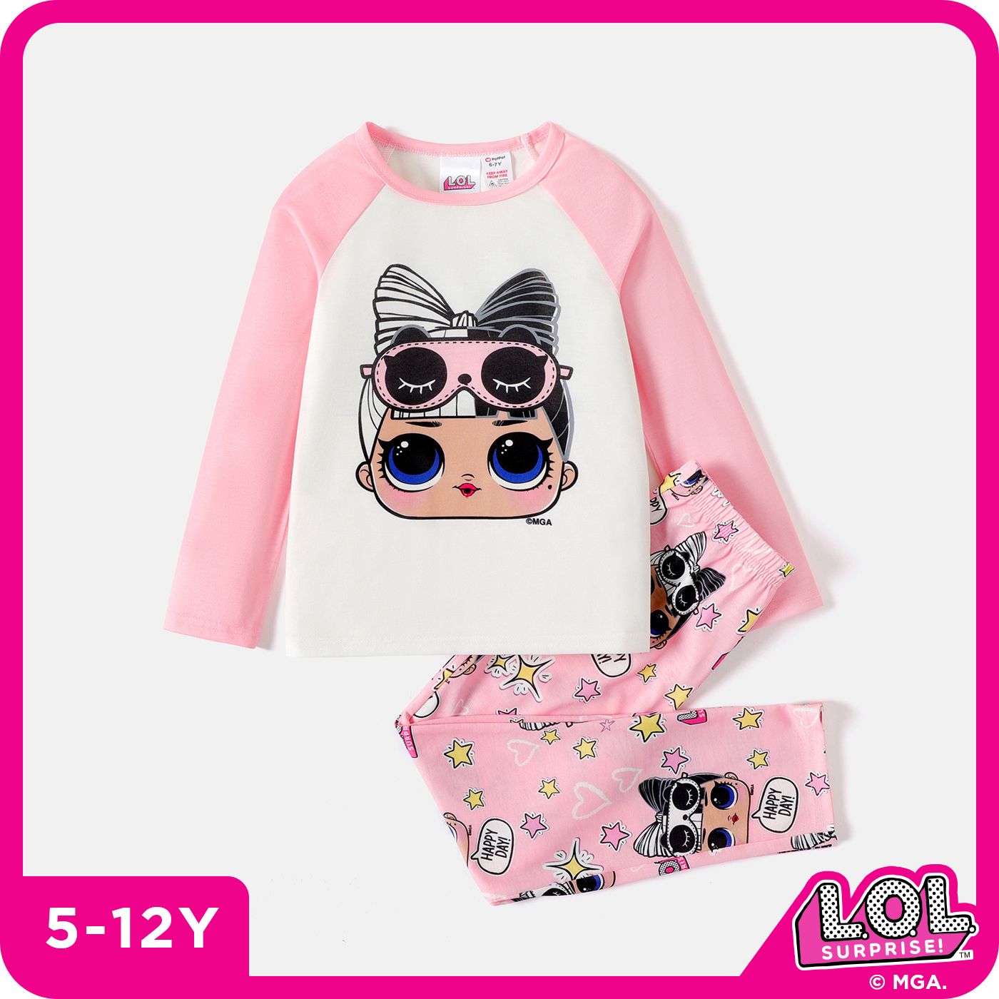 

L.O.L. SURPRISE! 2pcs Kid Girl Character Print Long-sleeve Tee and Pants Pajamas Sleepwear Set