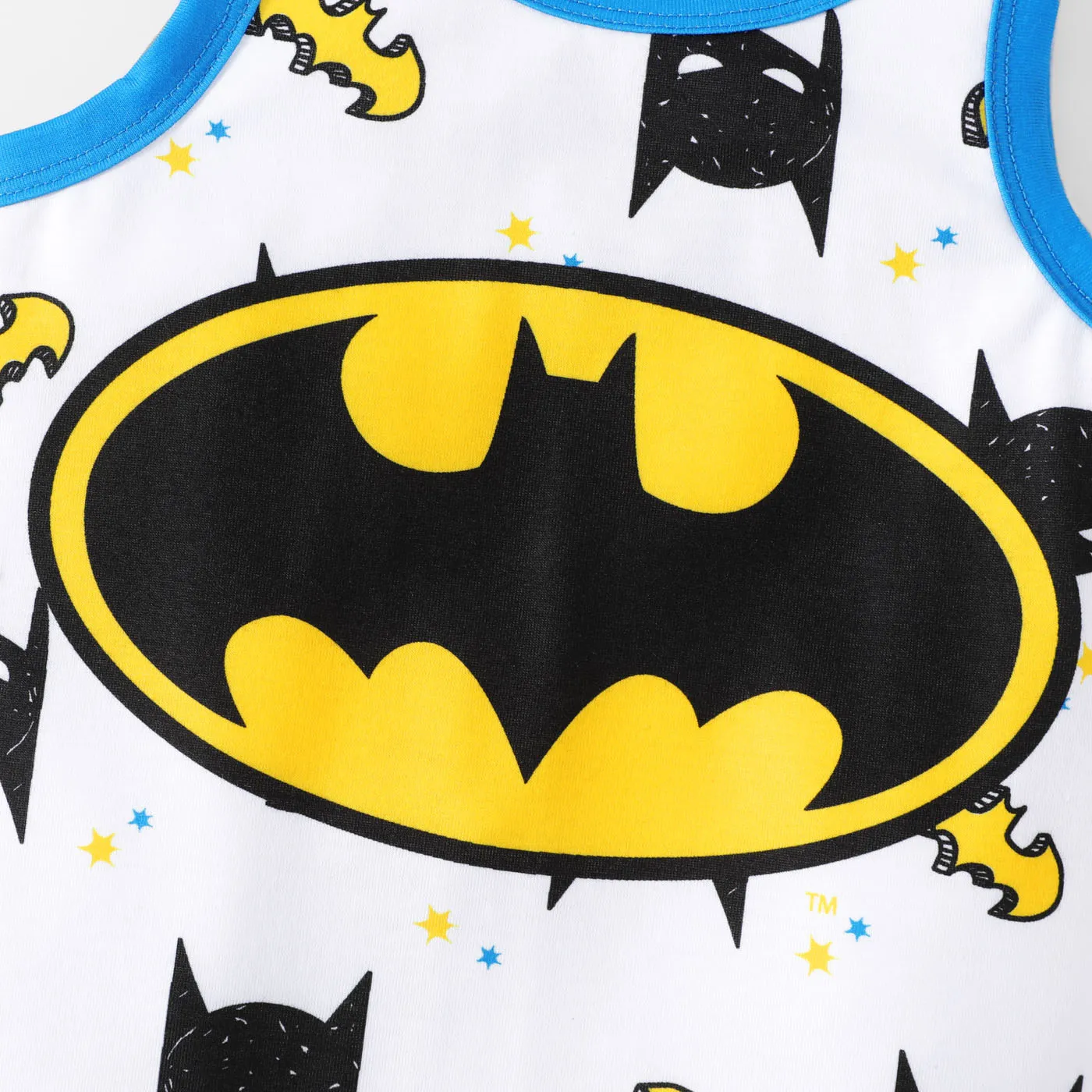 Justice League Baby Boy Allover Print Tank Romper BlackandWhite image 6
