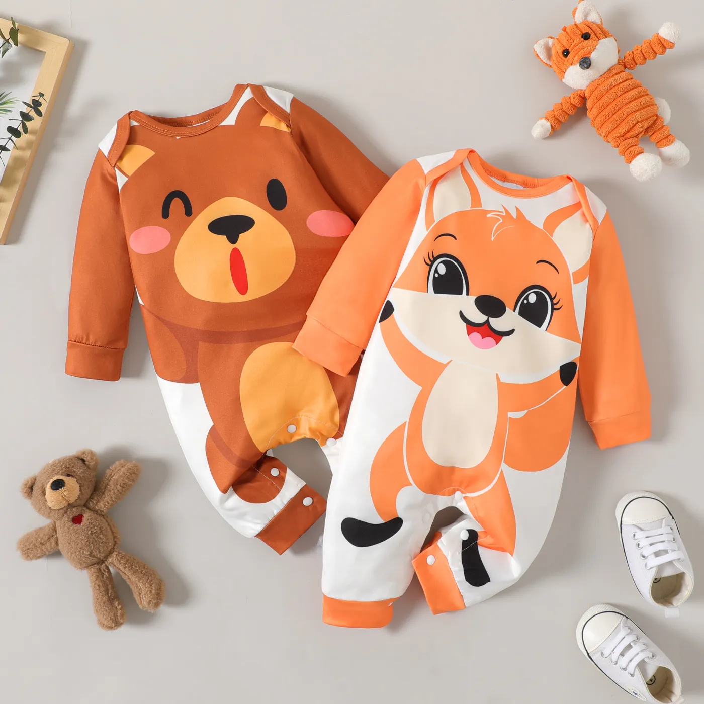 

Baby Boy/Girl Animal Print Long-sleeve Jumpsuit