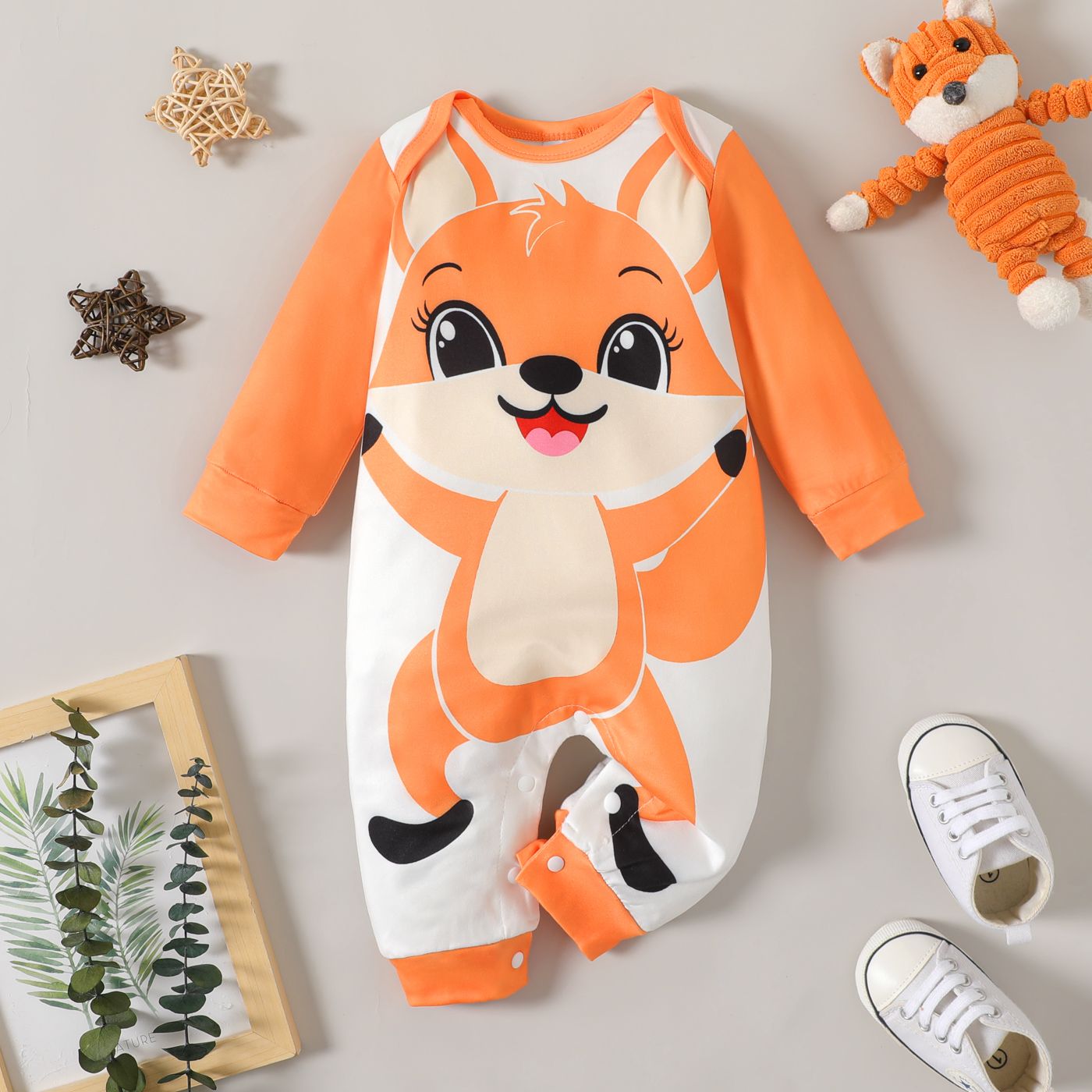 

Baby Boy/Girl Animal Print Long-sleeve Jumpsuit