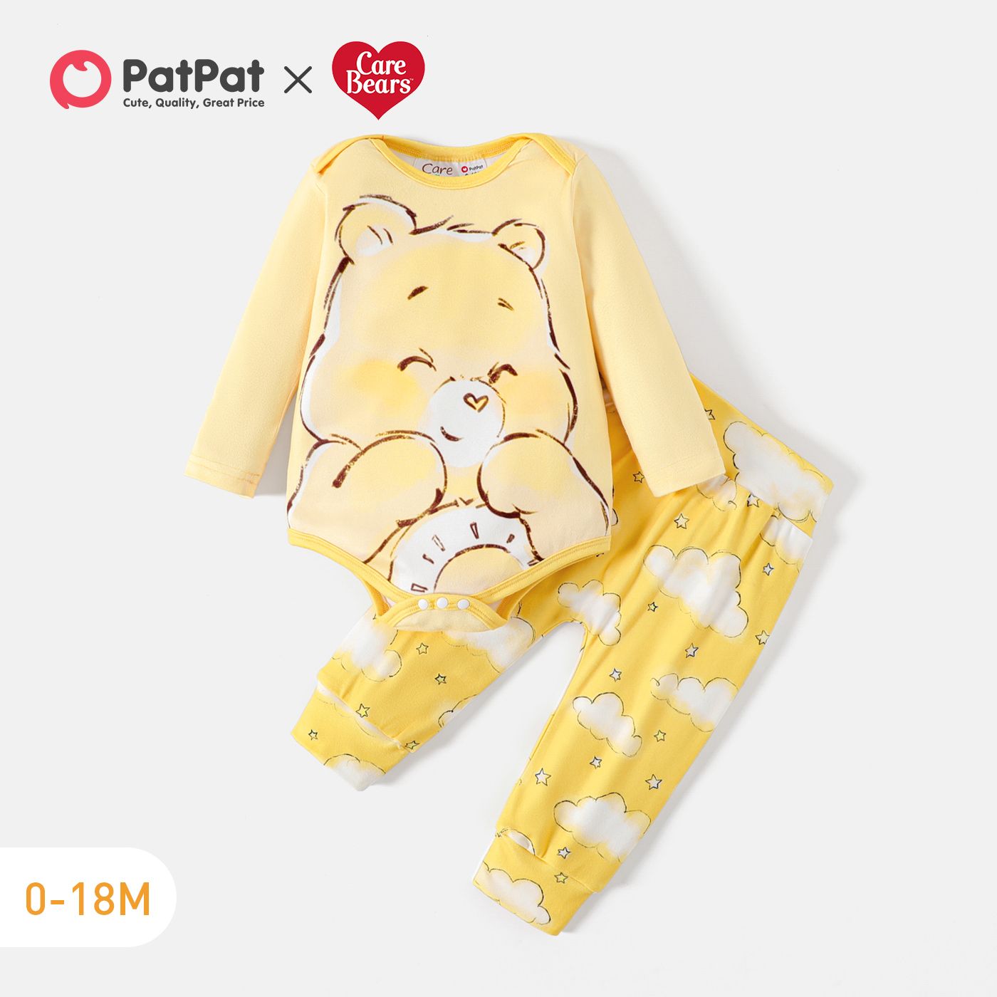 

Care Bears 2pcs Baby Boy/Girl Cartoon Bear Print Long-sleeve Romper and Pants Set
