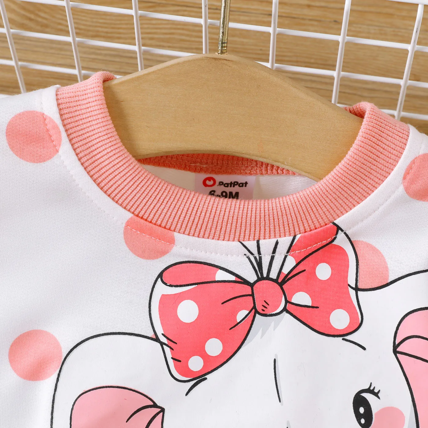 Baby Boy/Girl Elephant Print Polka Dot/Striped Long-sleeve Sweatshirt  image 4