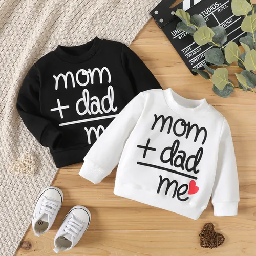 Baby Boy/Girl Heart & Letter Print Long-sleeve Sweatshirt