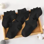 5-pairs Baby / Toddler / Kid Solid Socks Black