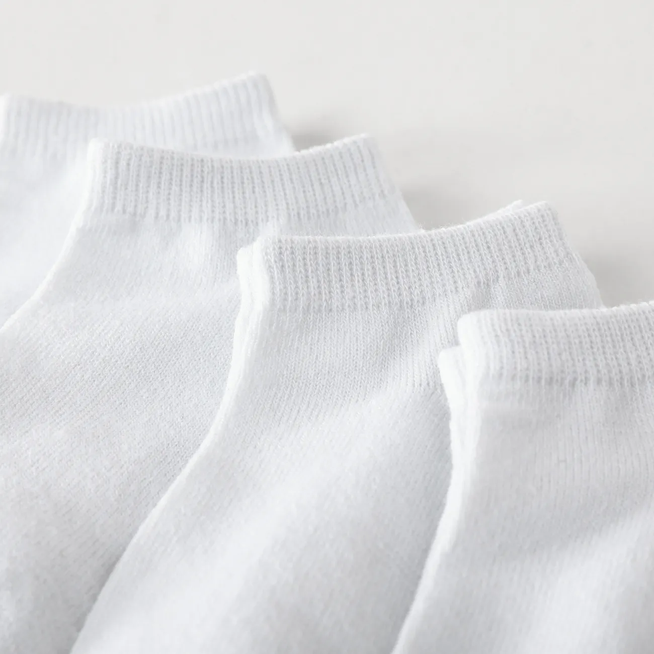 5 paires Chaussettes solides Bébé / Tout-petit / Enfant Blanc big image 1