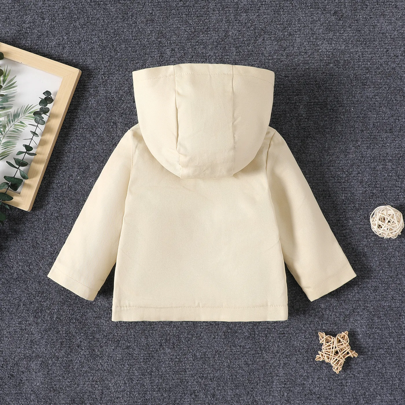 Baby Boy/Girl Khaki Hooded Double Breasted Coat  image 2