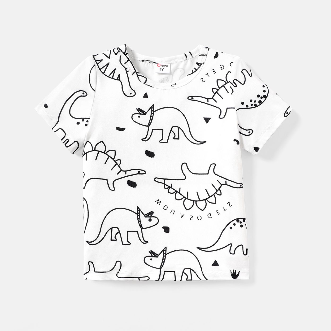 

Eco-friendly RPET Fabric Toddler Boy Pretty Animal Dinosaur Print Short-sleeve Tee