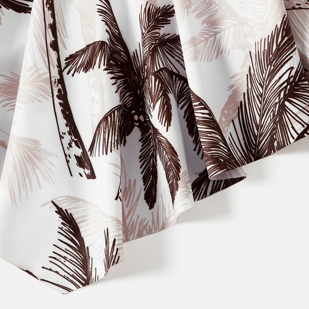 Family Matching Allover Coconut Tree Print Spliced Ruched One-piece Swimsuit and Swim Trunks big image 8