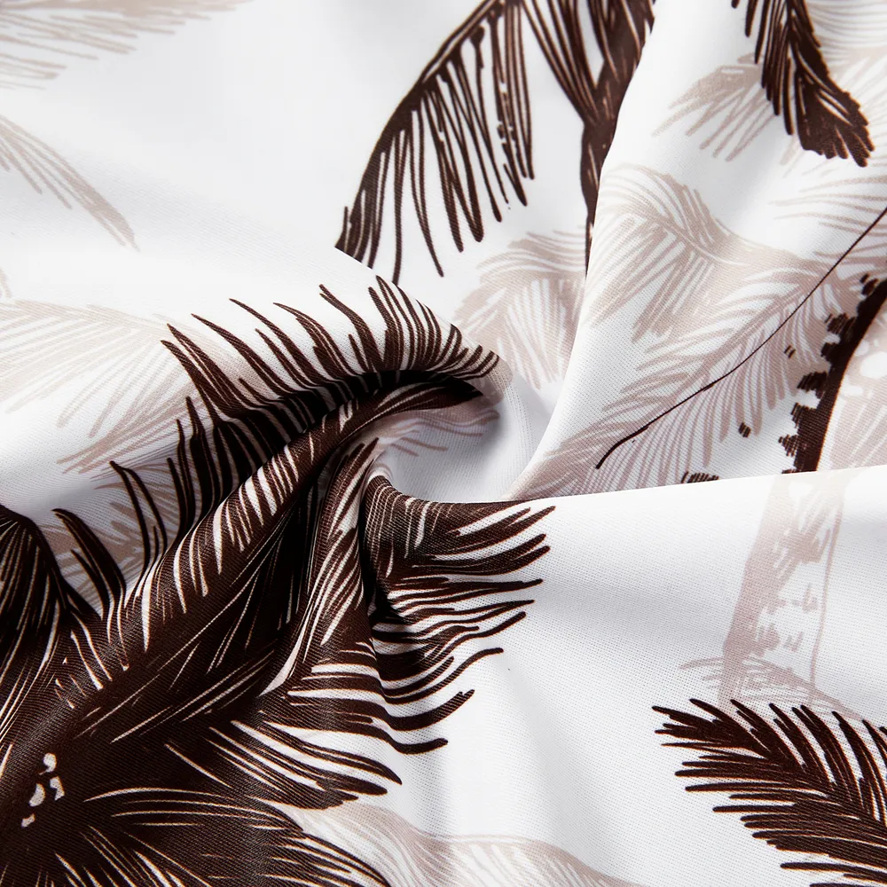 Family Matching Allover Coconut Tree Print Spliced Ruched One-piece Swimsuit and Swim Trunks big image 19