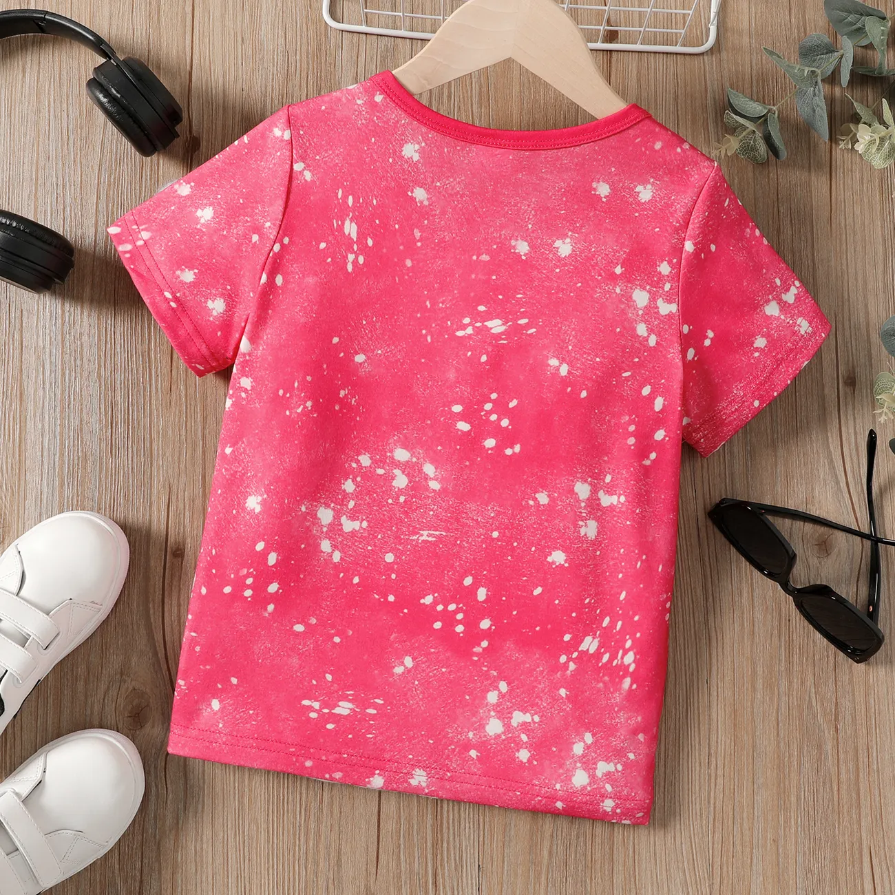 大童 女 人物 短袖 T恤 粉色 big image 1