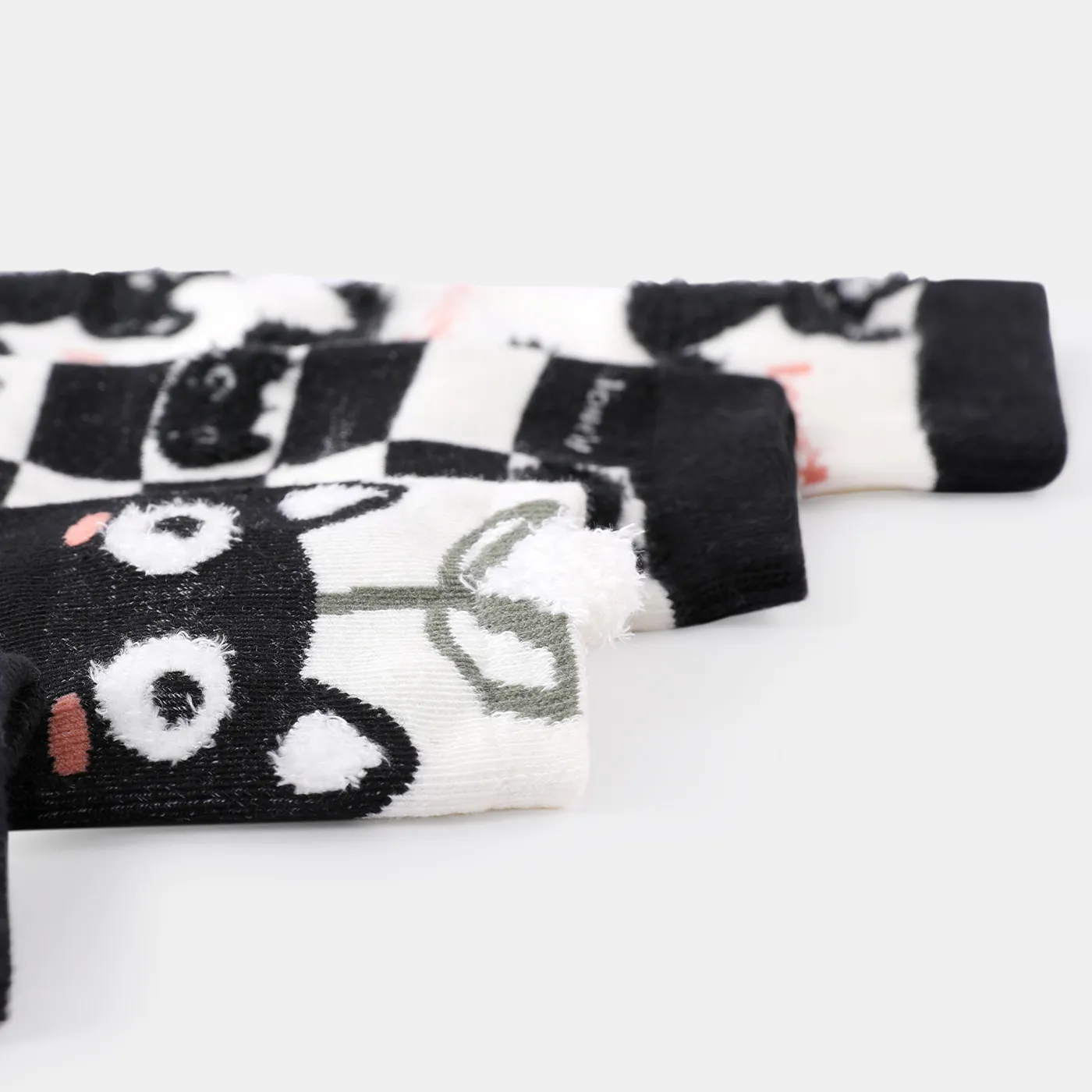 Conjunto de 5 pares de meias infantis com estampa floral e animal print  image 3