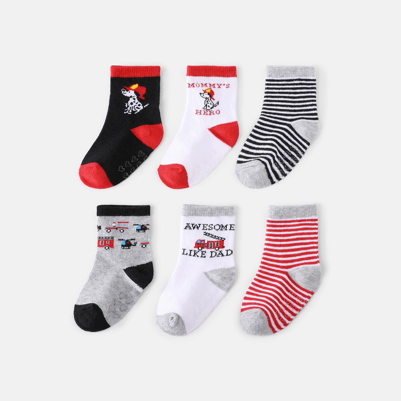 

6-pair Baby Various Pattern Crew Socks Set