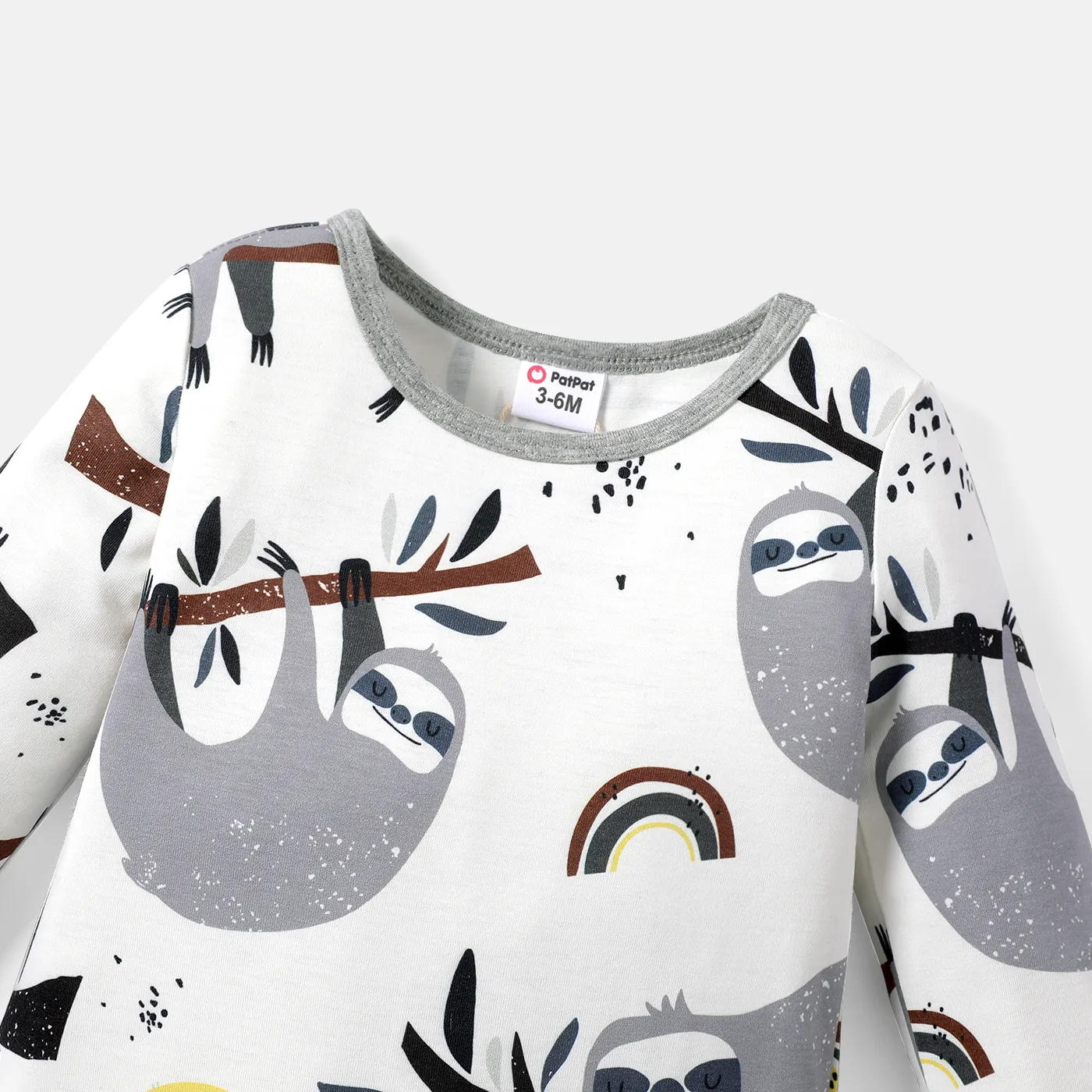 Naia™ Baby Boy Allover Sloth Print Long-sleeve Jumpsuit  image 4