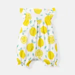 Baby Girl 100% Cotton Gingham or Allover Lemon Print Flutter-sleeve Romper  image 3