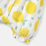 Baby Girl 100% Cotton Gingham or Allover Lemon Print Flutter-sleeve Romper  image 6