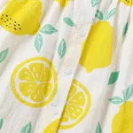 Baby Girl 100% Cotton Gingham or Allover Lemon Print Flutter-sleeve Romper  image 5