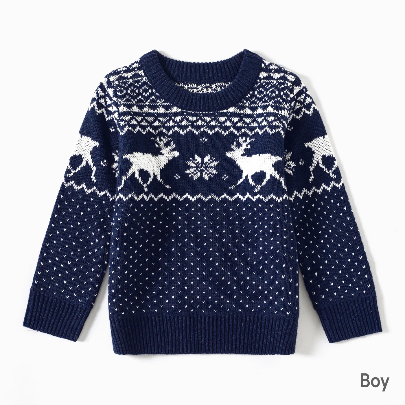 Christmas Family Matching Deer Graphic Long-sleeve Knitted Sweater Multi-color big image 1