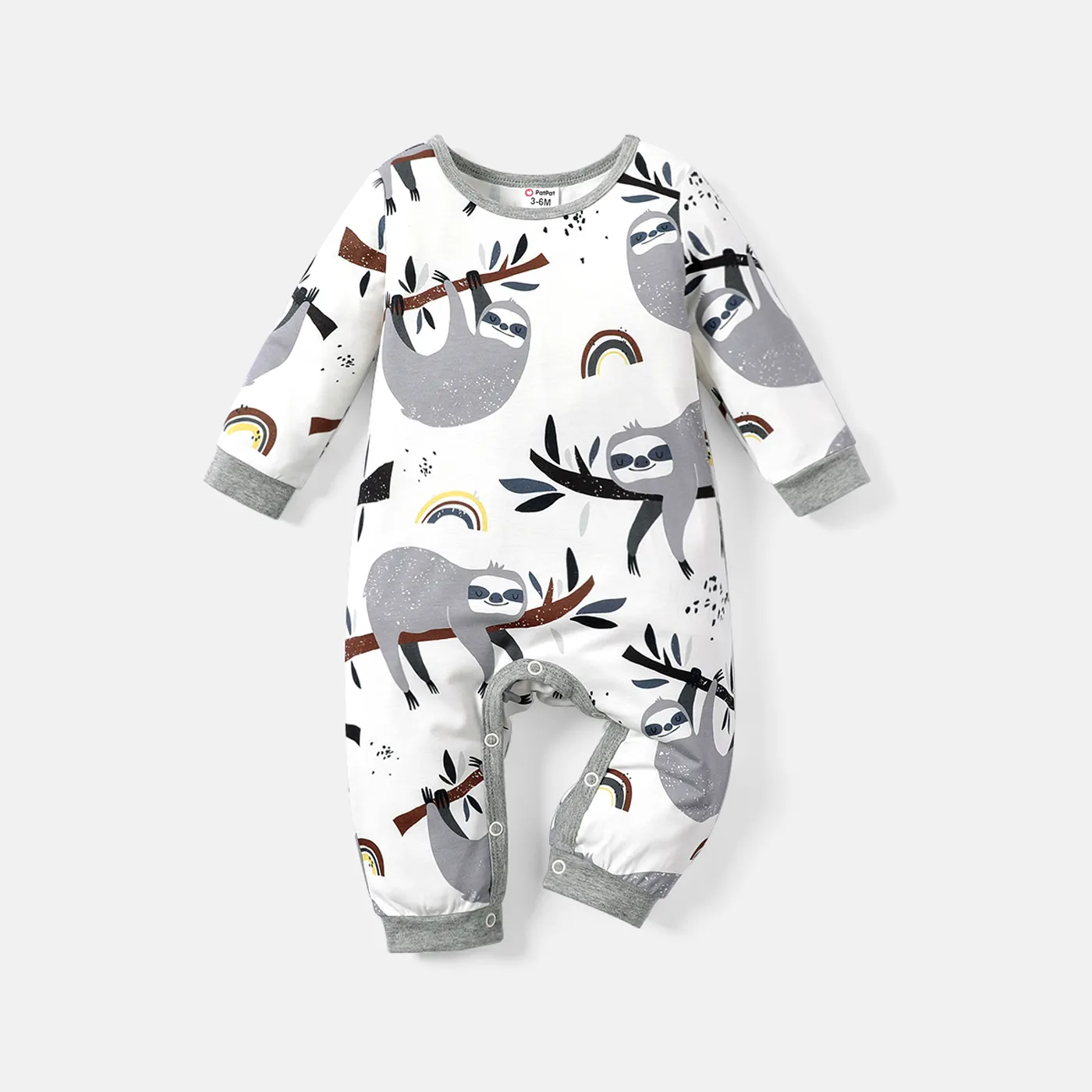 Naia™ Baby Boy Allover Sloth Print Long-sleeve Jumpsuit  image 3