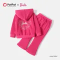 Barbie 2pcs Toddler Girl Character Print Pink Hoodie Sweatshirt and Flared Pants Set  image 5