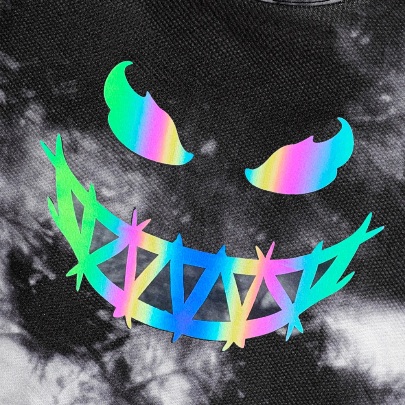 2pcs Kid Boy Tie Dyed Reflective Laser Short-sleeve Tee and Elasticized Shorts Set  image 4