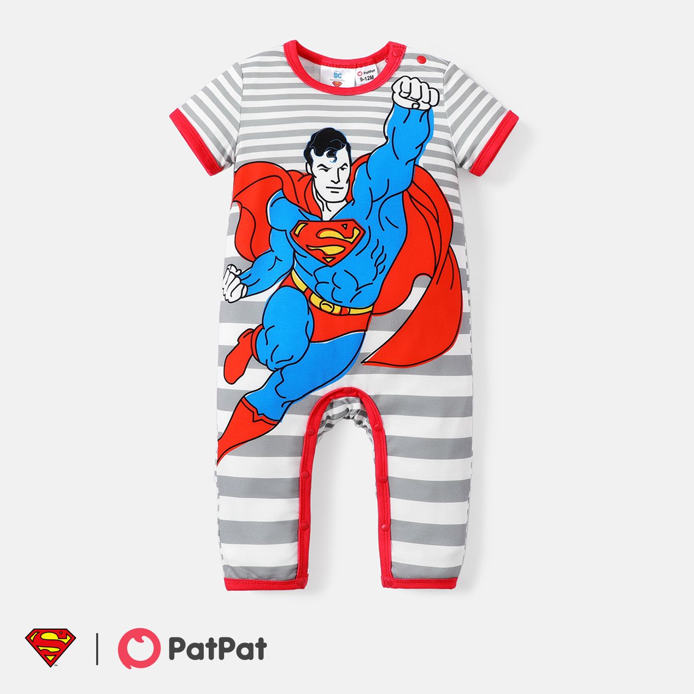 

Justice League Baby Boy Graphic Print Striped Short-sleeve Jumpsuit