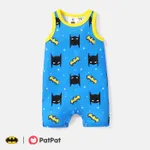 Justice League Baby Boy Allover Print Tank Romper Blue