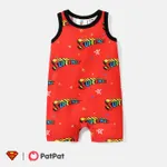 Justice League Baby Boy Allover Print Tank Romper Red