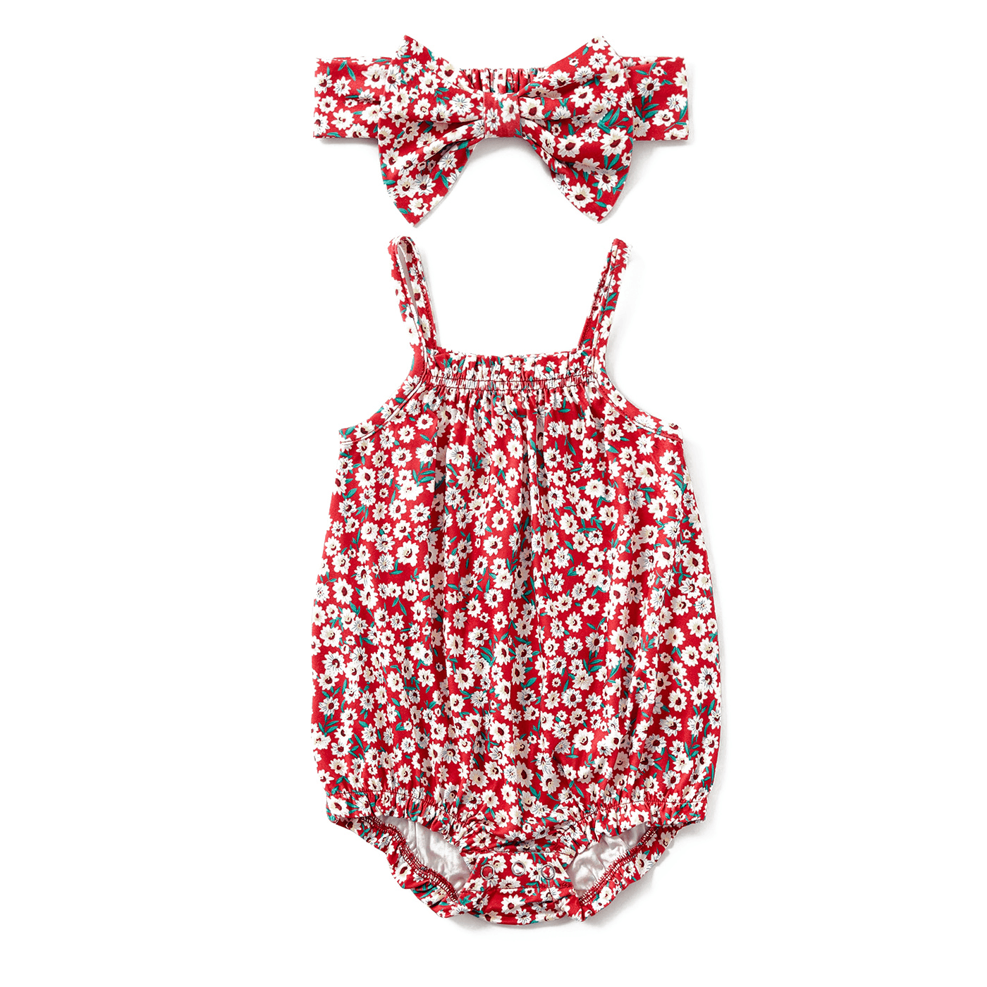 Mommy And Me Allover Floral Print Drawstring Ruched Bodycon Cami Dresses