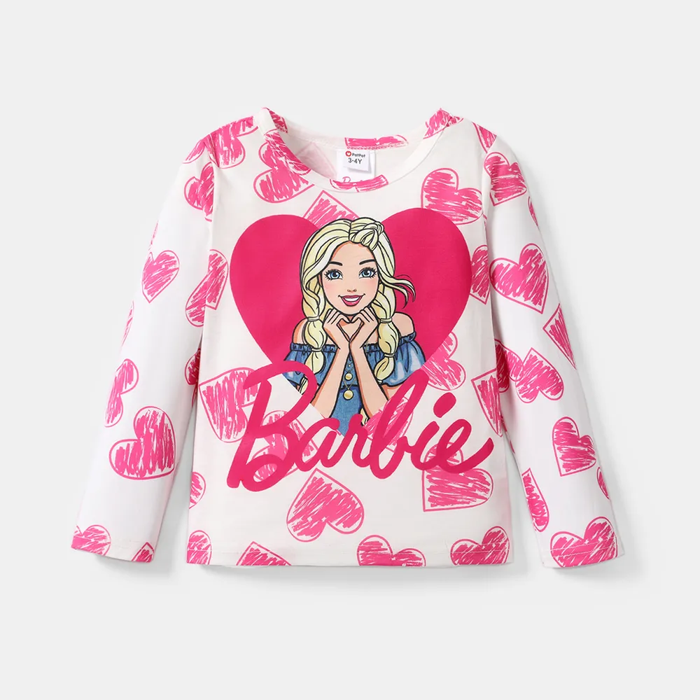 Barbie Toddler Girl Heart Print Long-sleeve Tee  big image 4