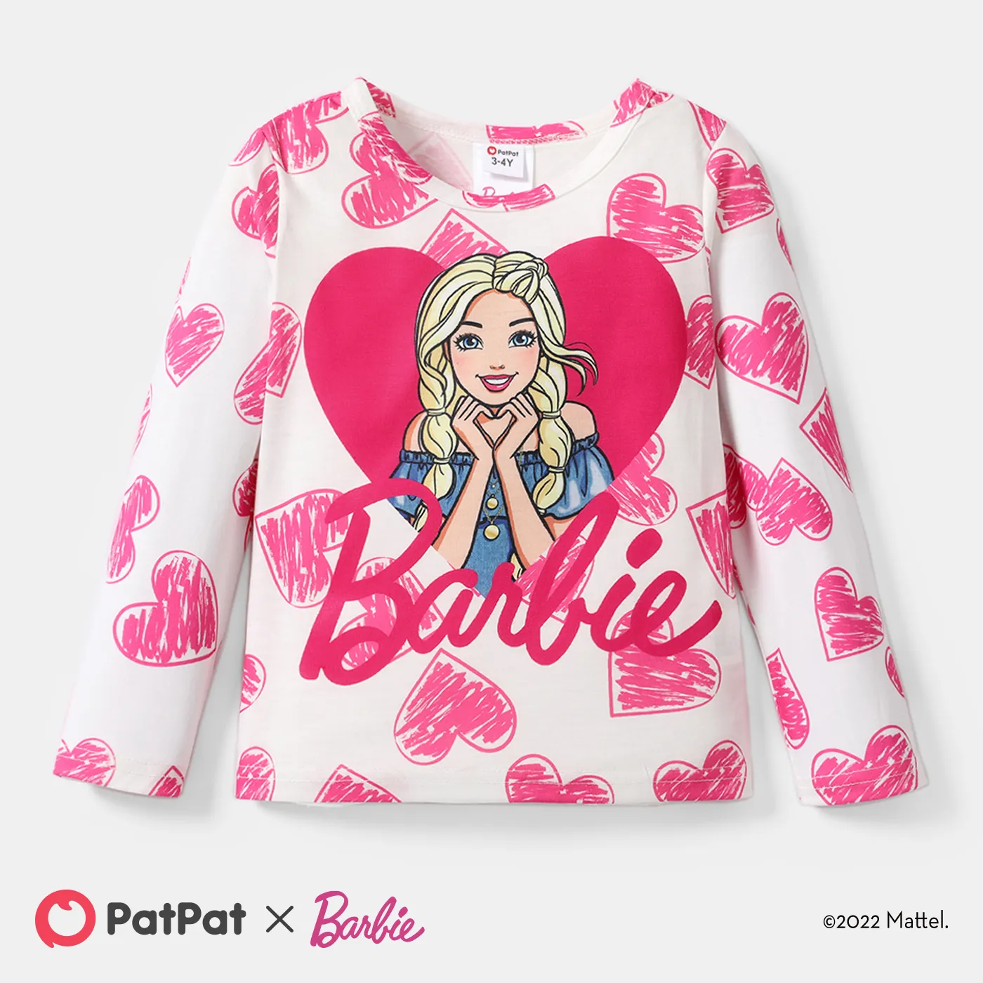 Barbie Toddler Girl Heart Print Long-sleeve Tee