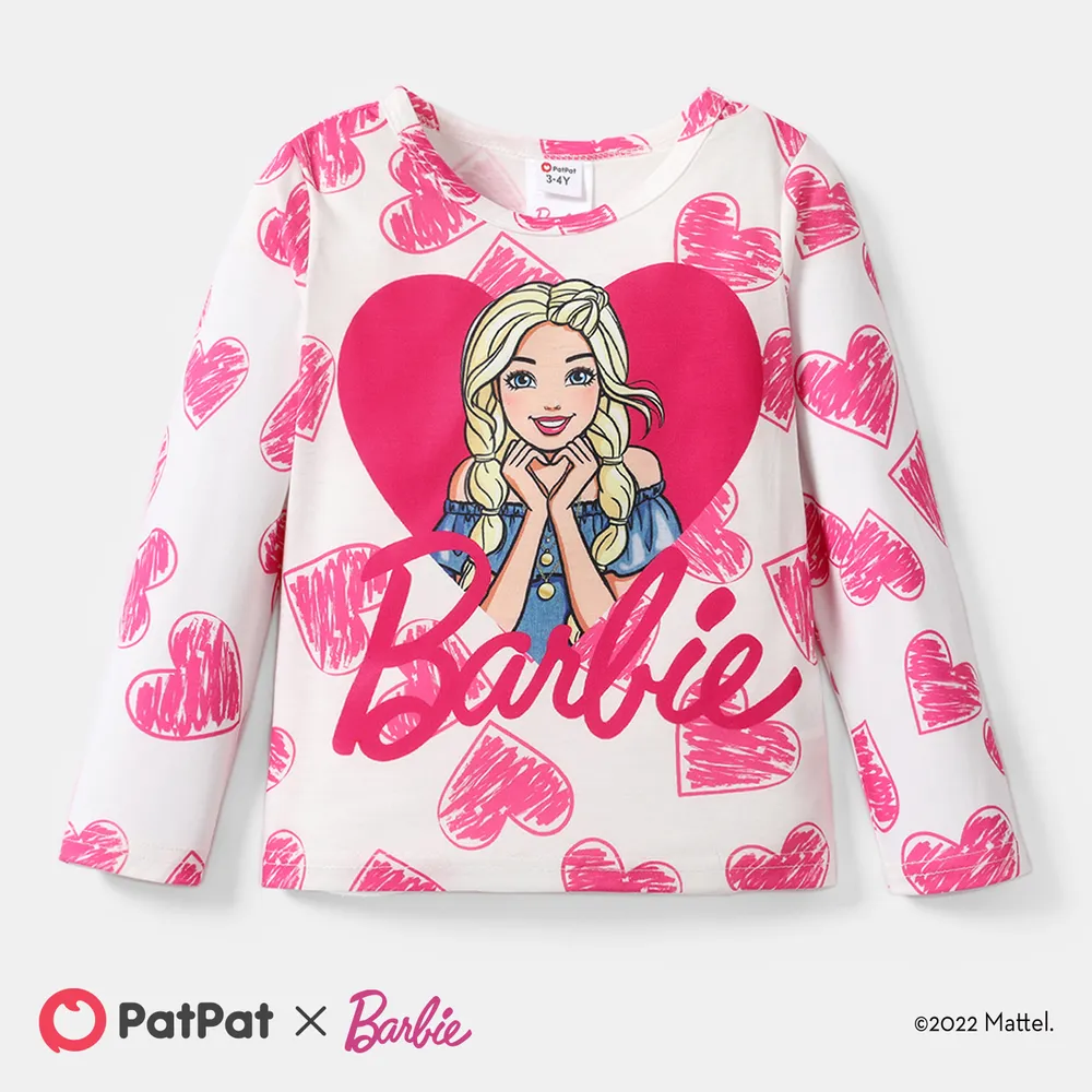 Barbie Toddler Girl Heart Print Long-sleeve Tee  big image 1