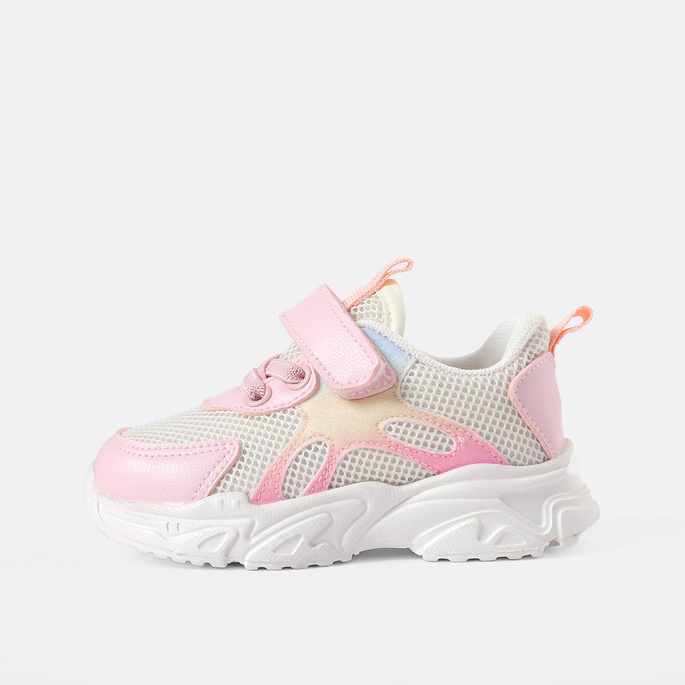 Toddler / Kid Mesh Panel Pink Sneakers (The PU Color Of The Upper Is Random)