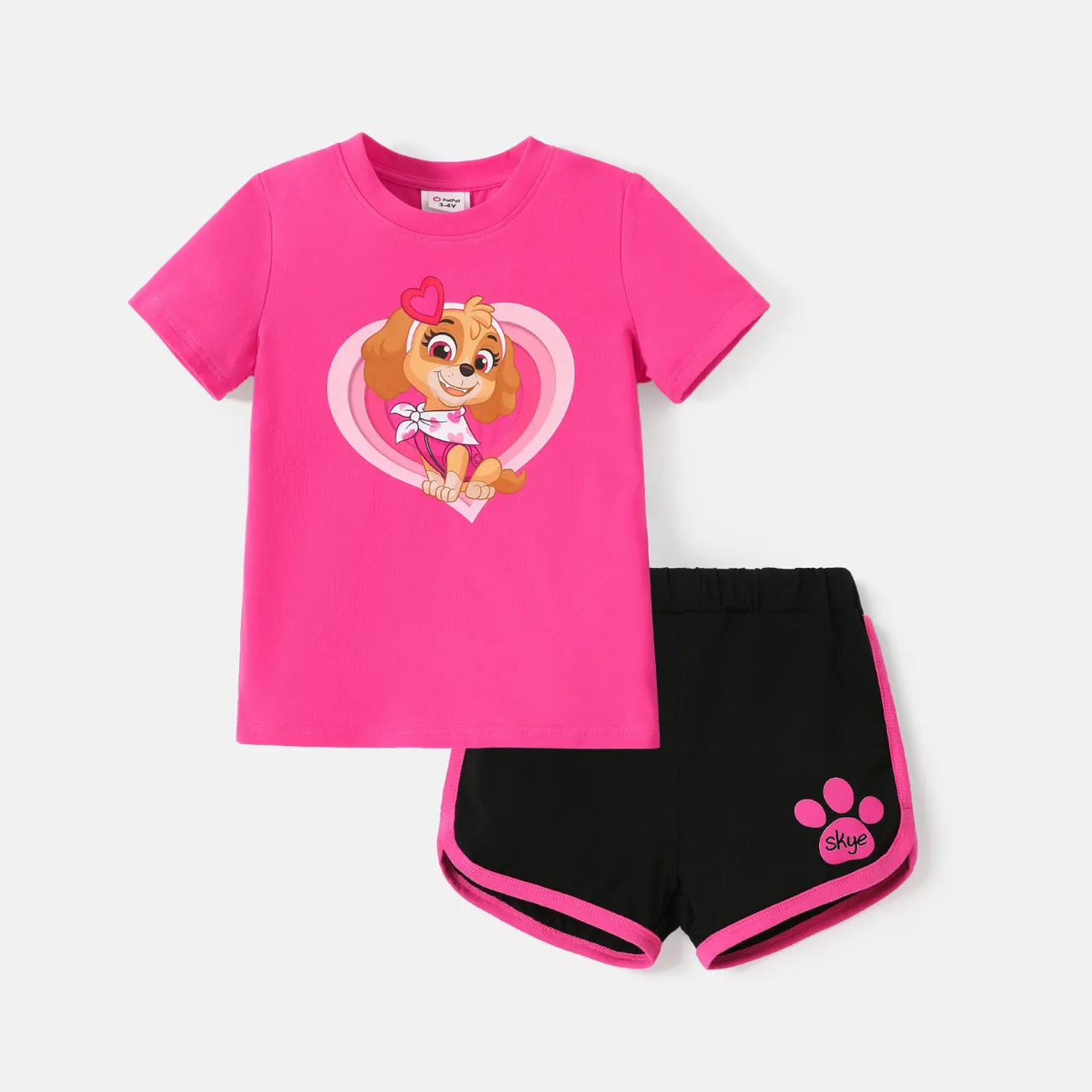 Patrulha Canina 2 unidades Criança Menina Costuras de tecido Infantil Cão conjuntos de camisetas Roseo big image 1