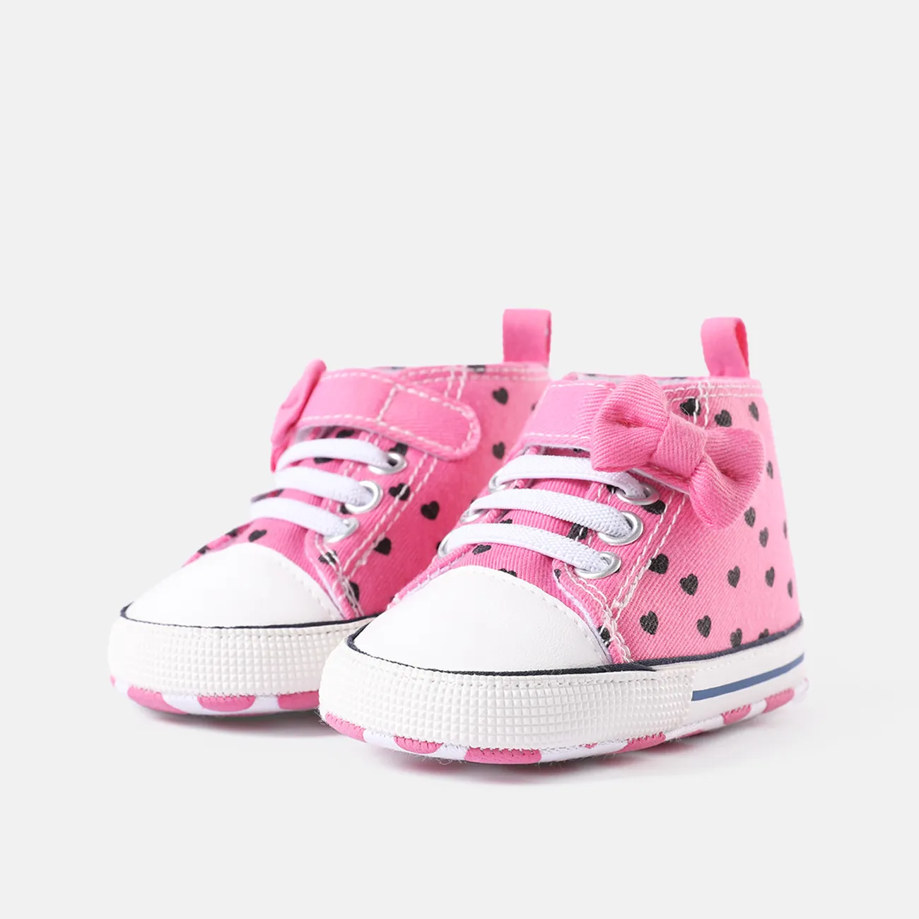 Baby / Toddler Bow Decor Heart Print Prewalker Shoes Pink big image 1