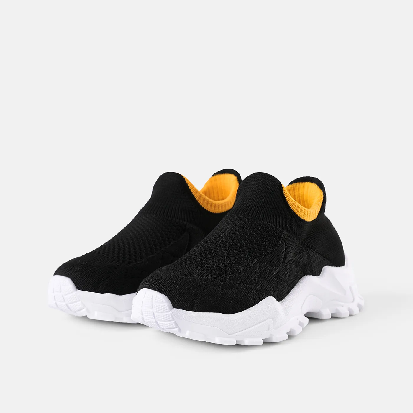 Kid Breathable Flying Woven Casual Shoes Black