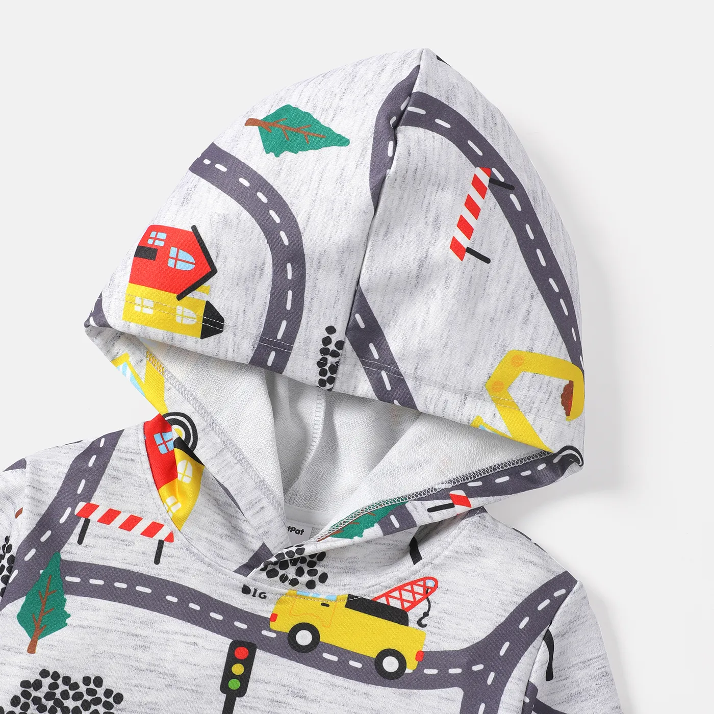 Naia Toddler Boy Vehicle Print Hoodie Sweatshirt MiddleAsh image 3
