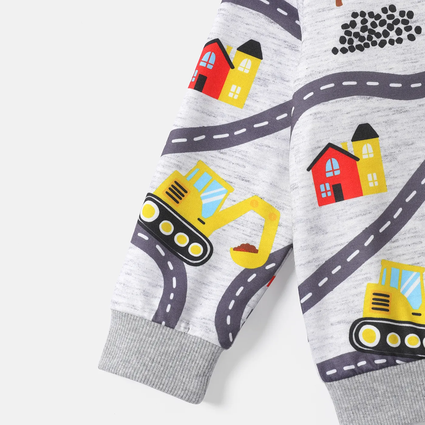 Naia Toddler Boy Vehicle Print Hoodie Sweatshirt MiddleAsh image 4