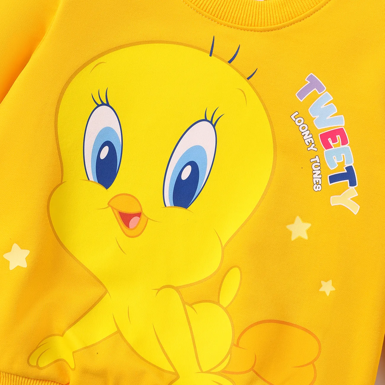 Looney Tunes Páscoa Bebé Unissexo Coelho Infantil Manga comprida Sweatshirt Amarelo big image 1